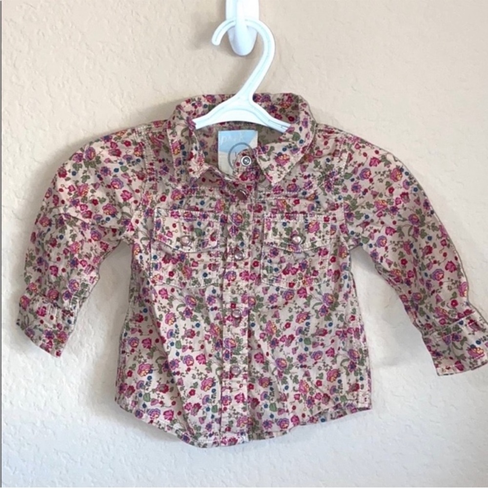 Peek Little Peanut pearl snap button up